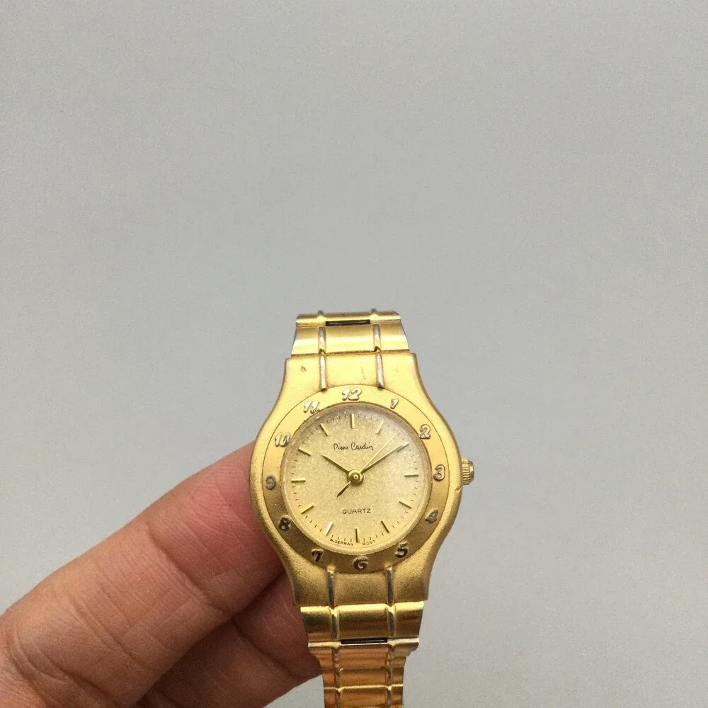 Pierre Cardin Womens Watch 24mm Gold Tone Adjustable Bracelet Dress New Battery